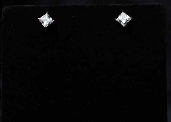 Princess Cut Solitaire Studs