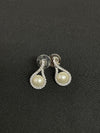Elegant Pearl Drop Earrings with CZ Accents