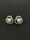 Moonlit Pearl & Crystal Stud Earrings