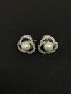 Moonlit Pearl & Crystal Stud Earrings