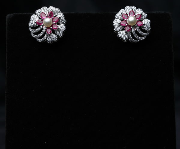 Dazzle Bloom Pearl Studs