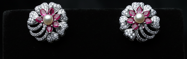 Dazzle Bloom Pearl Studs